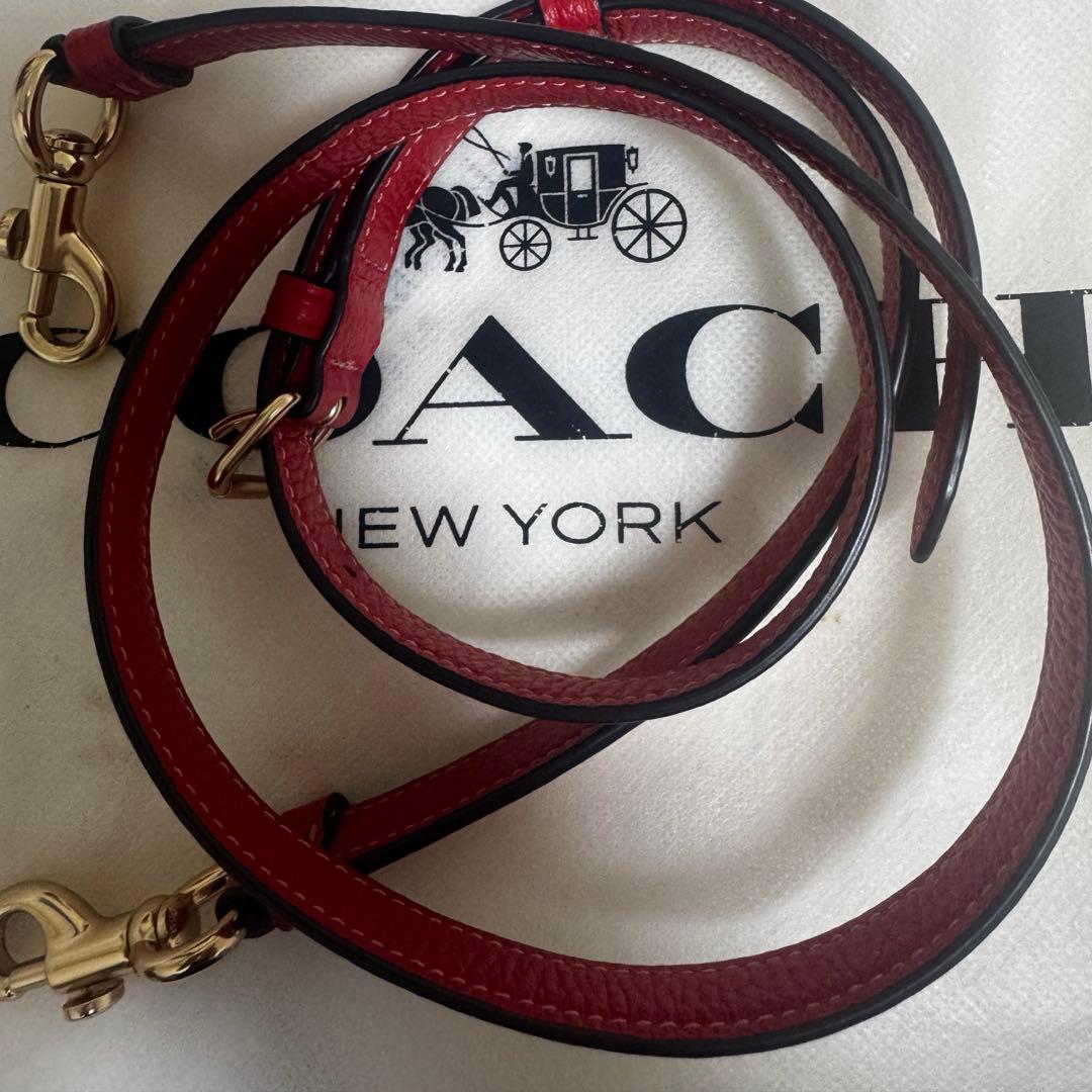 ★美品★【コーチ/COACH】カゴバッグ(赤/レッド)