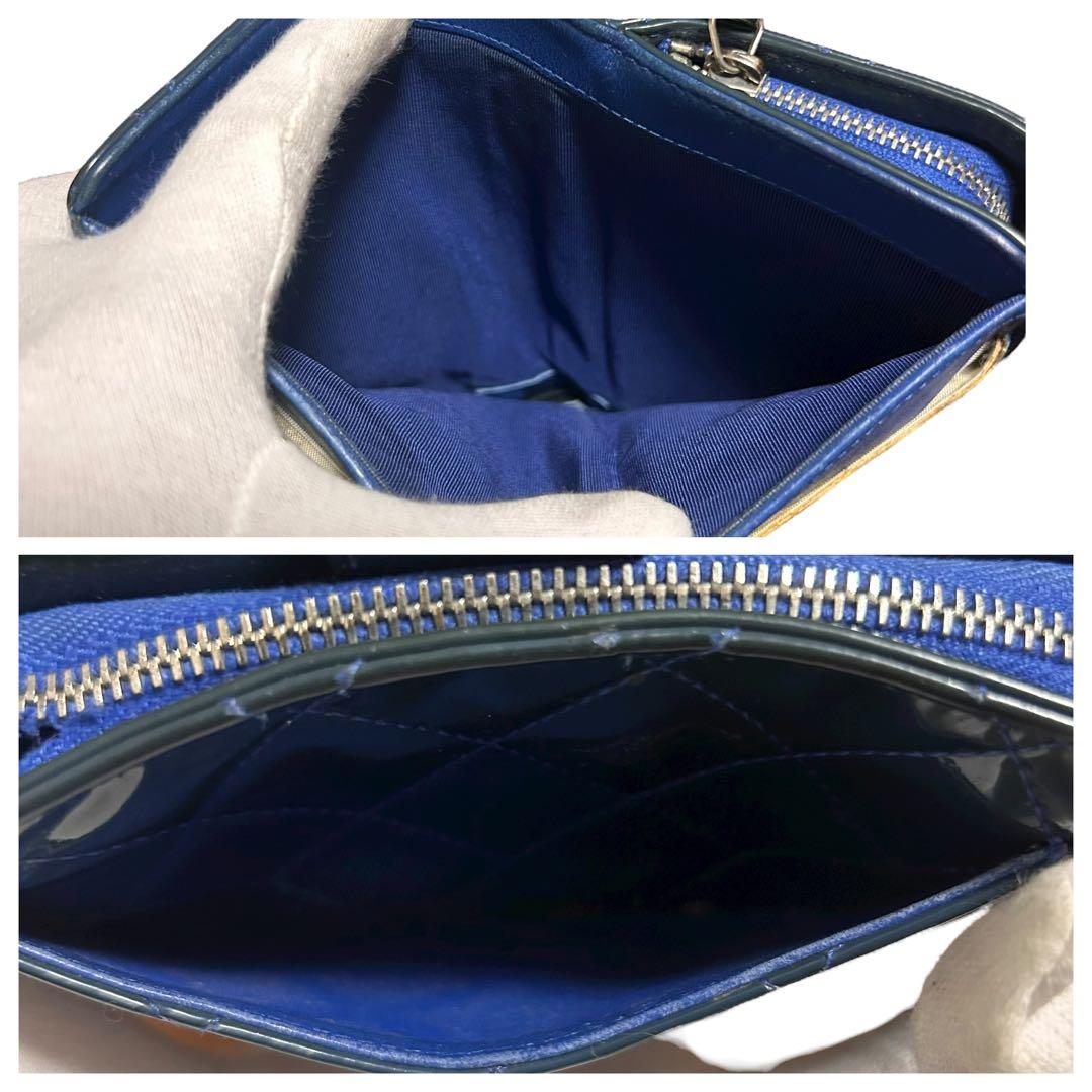 H*i様 CHANEL グリーン ラムスキン マトラッセ 二つ折り財布 コンパク