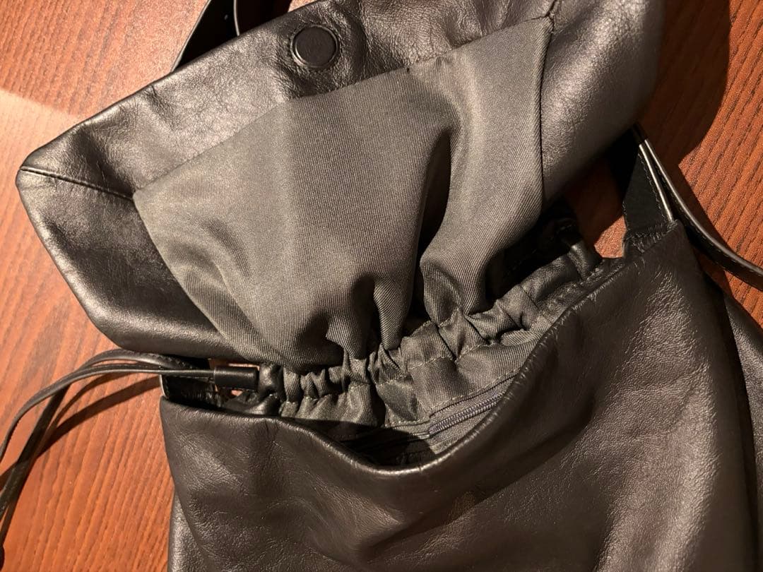 ear PAPILLONNER レザー フラップショルダーバッグ 黒