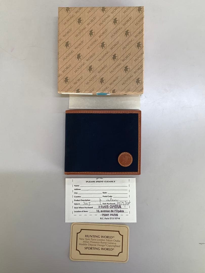 HUNTING WORLD 二つ折り財布 ネイビー