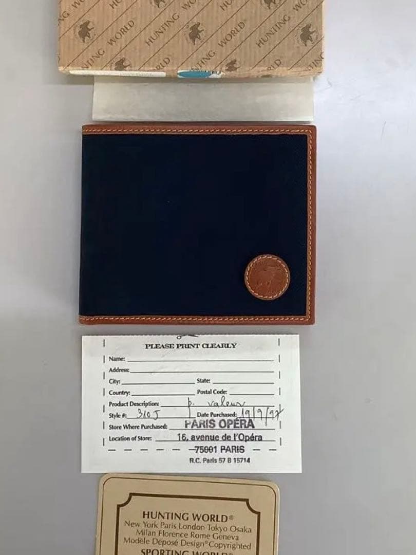 HUNTING WORLD 二つ折り財布 ネイビー