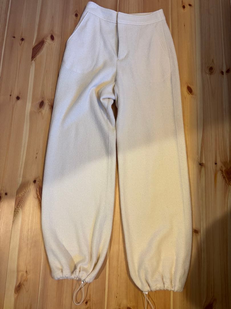美品TODAYFUL ドローストリングウールパンツ アイボリー 38