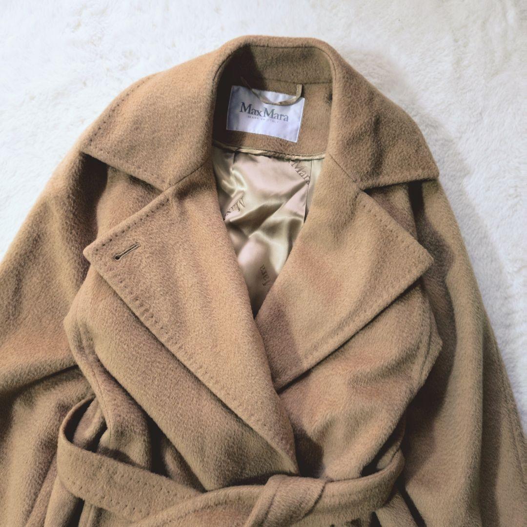 美品MaxMaraマニュエラ ロングコート白タグキャメルカシミヤ100 XS