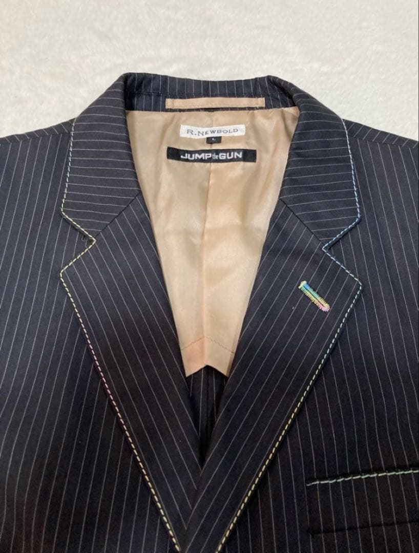 【美品】アールニューボールド マルチストライプ スーツ セットアップ　サイズL