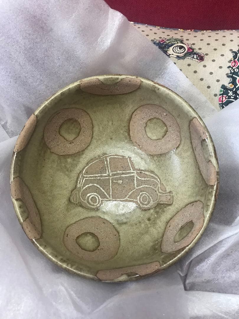 工房十鶴　やちむん　ボウル皿　クルマ