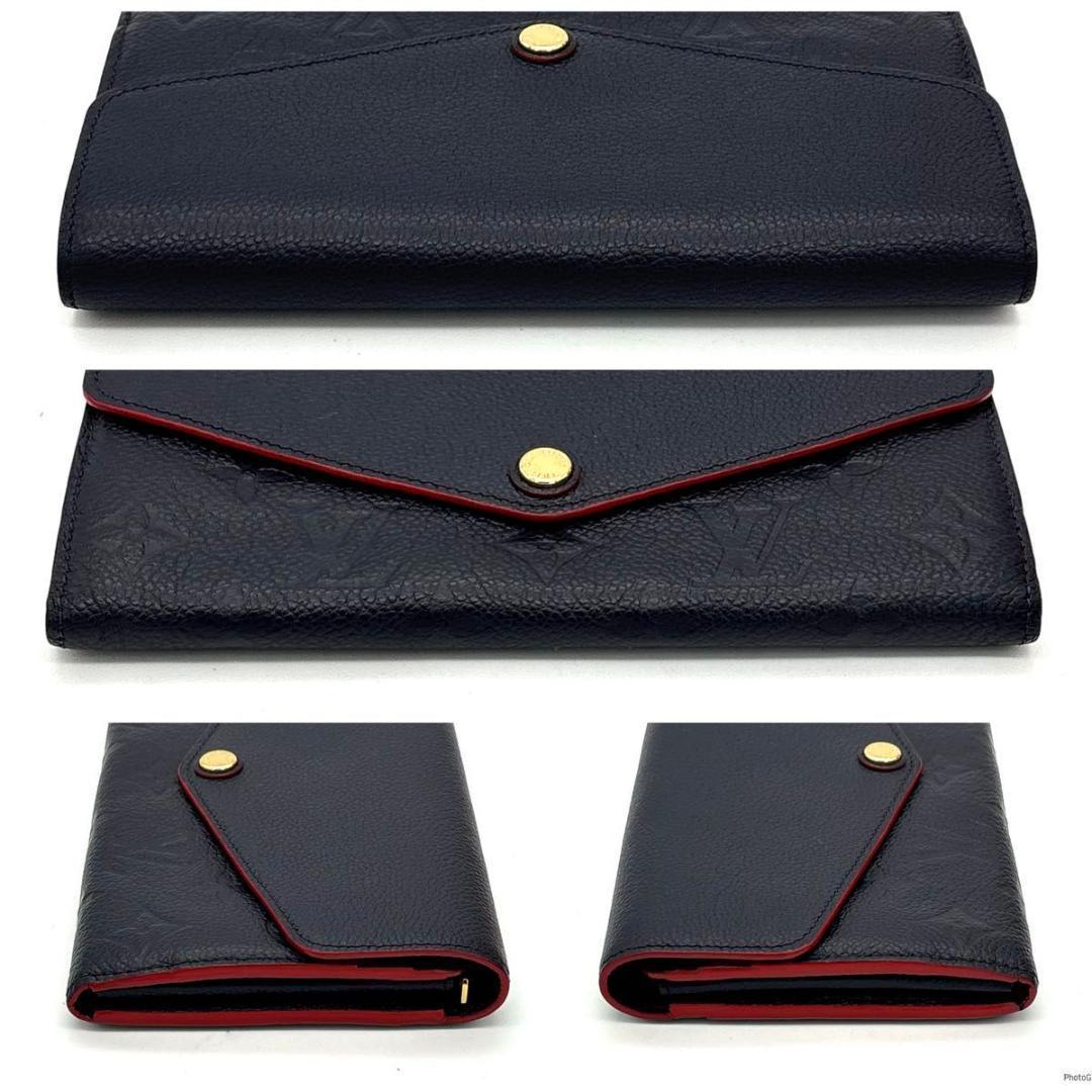 ルイヴィトン ポルトフォイユ サラ アンプラント マリーヌ ネイビー 長財布