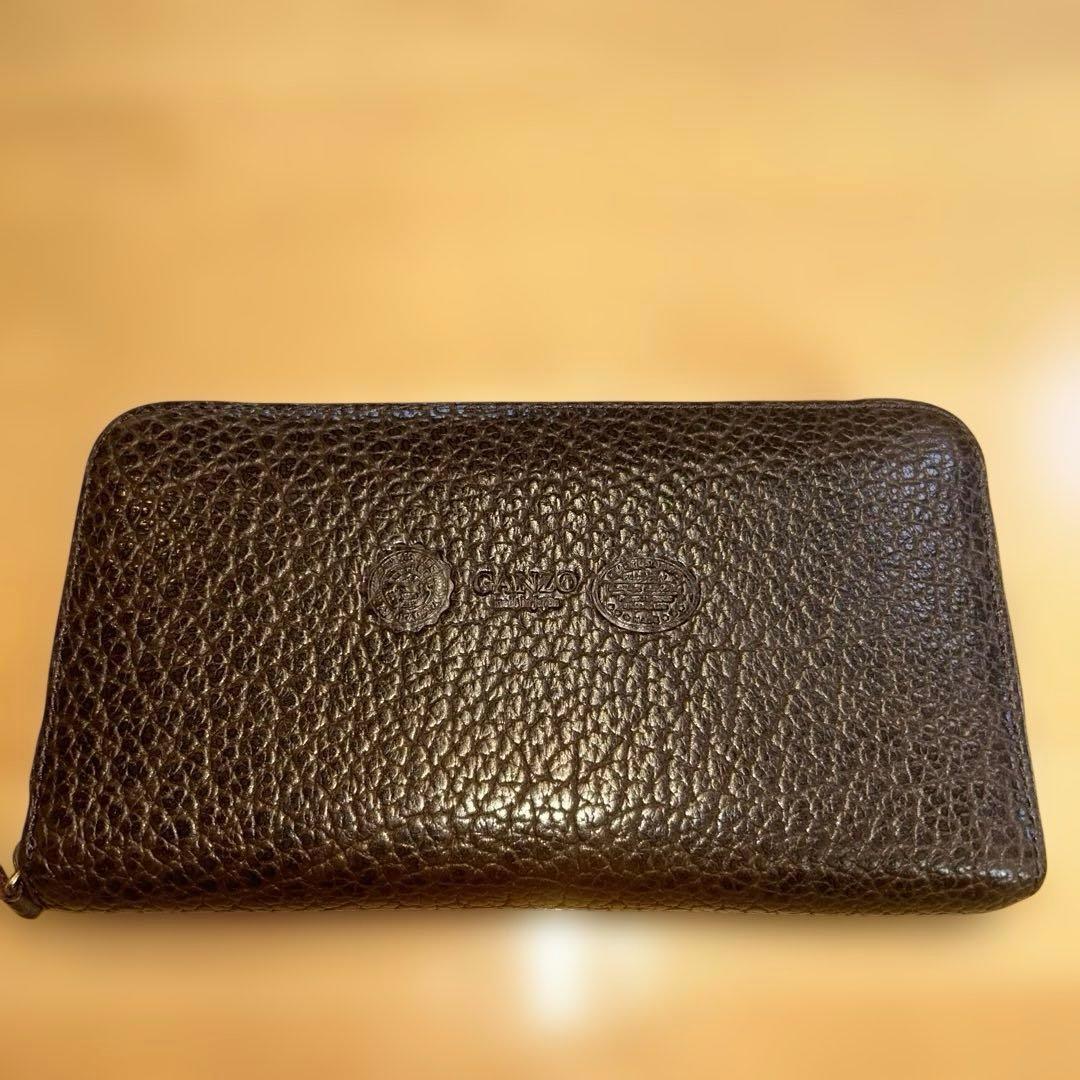 【美品】ガンゾ製ファスナー付き二つ折り財布　激レア