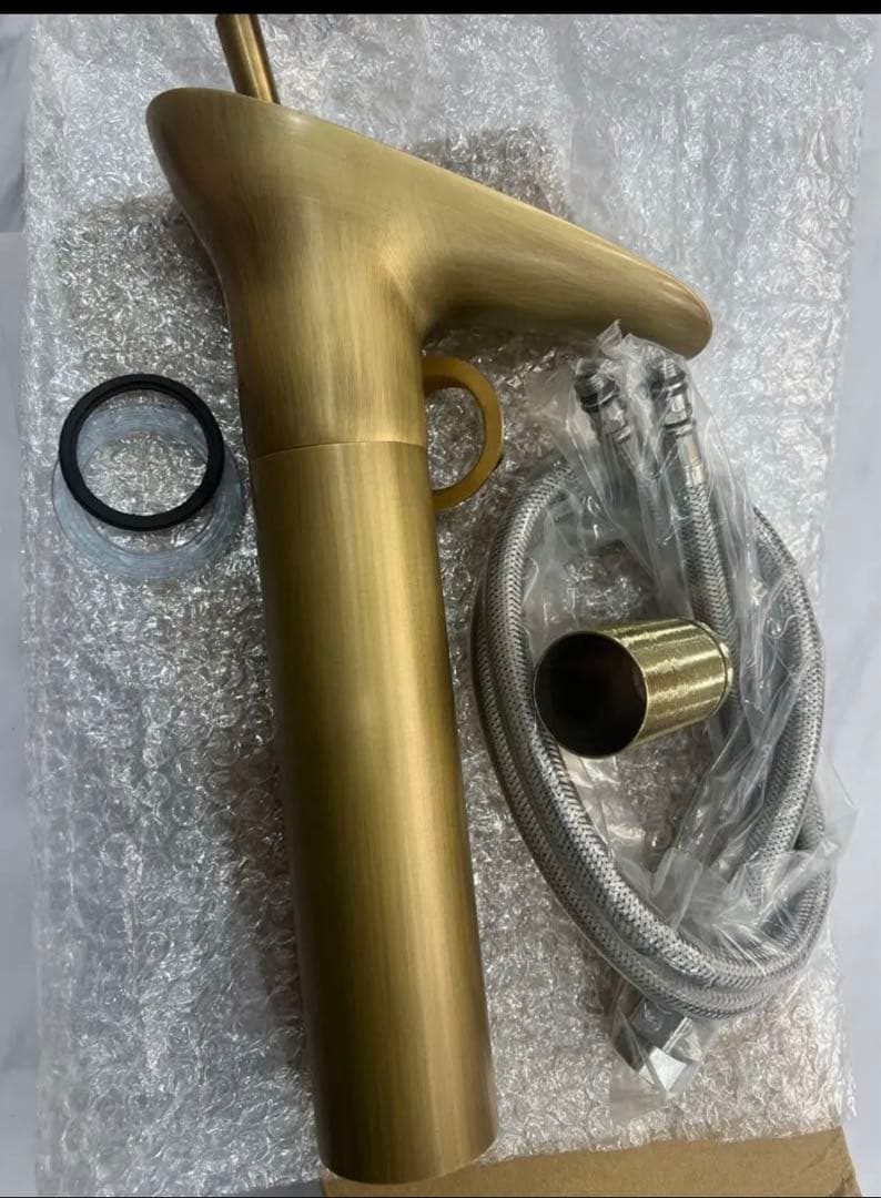 混合水栓 蛇口 シングルレバー レトロ 洗面台 ロング水栓 手洗い鉢 トール水栓