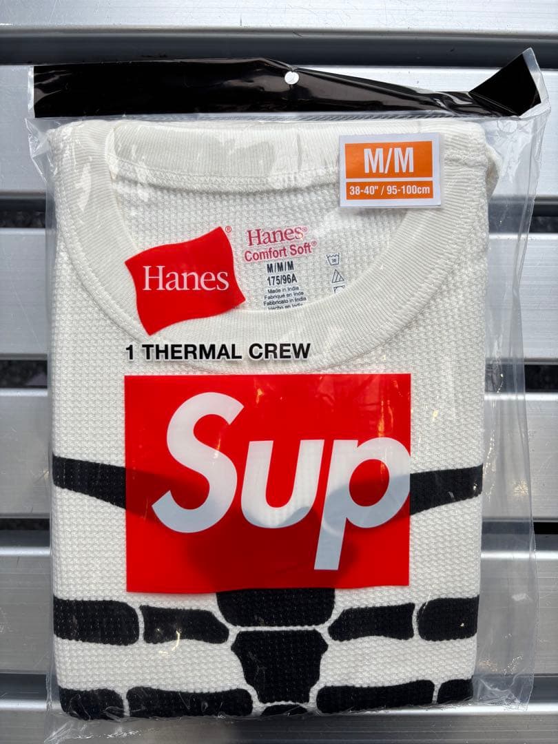 Supreme/Hanes Bones Thermal Crew M 白
