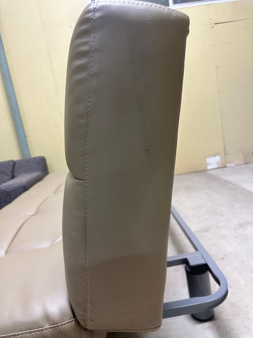 ベージュ 合成皮革 ソファベッド