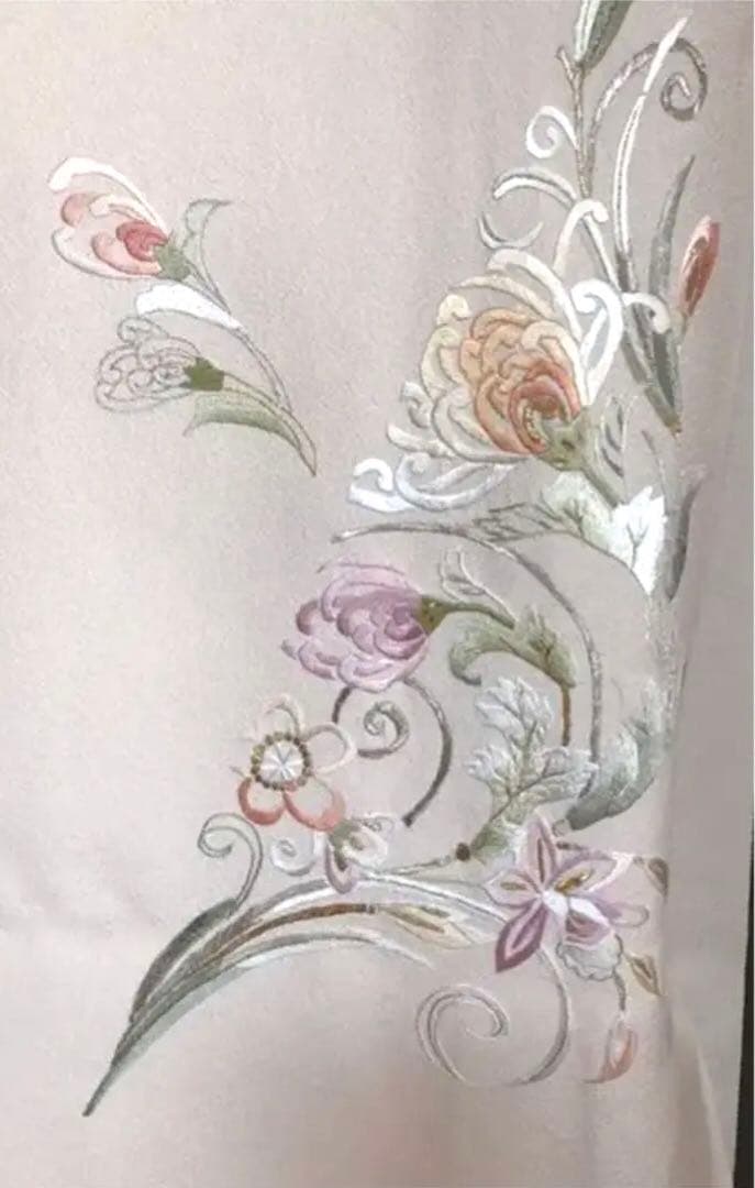 No.45総刺繍訪問着 [蘇州刺繍正絹] 新品未使用仕立上がり