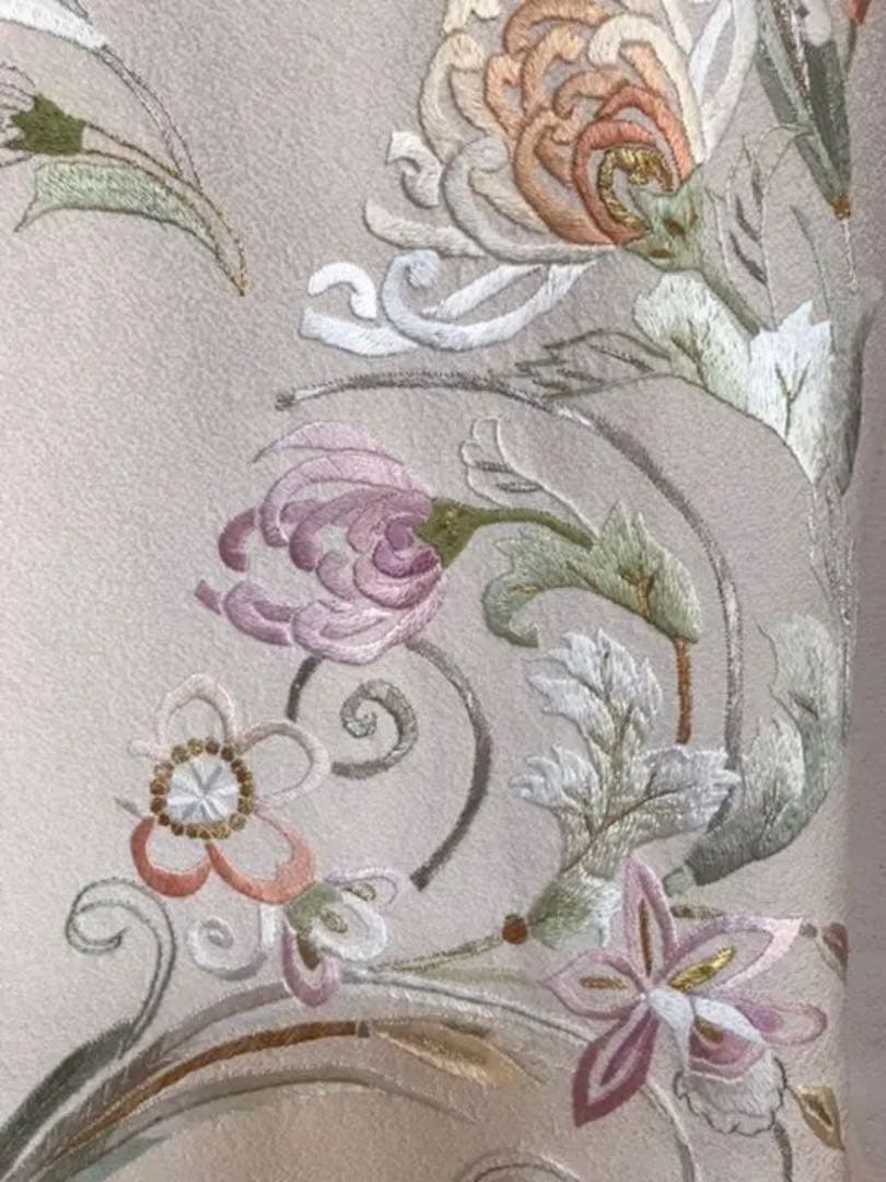 No.45総刺繍訪問着 [蘇州刺繍正絹] 新品未使用仕立上がり