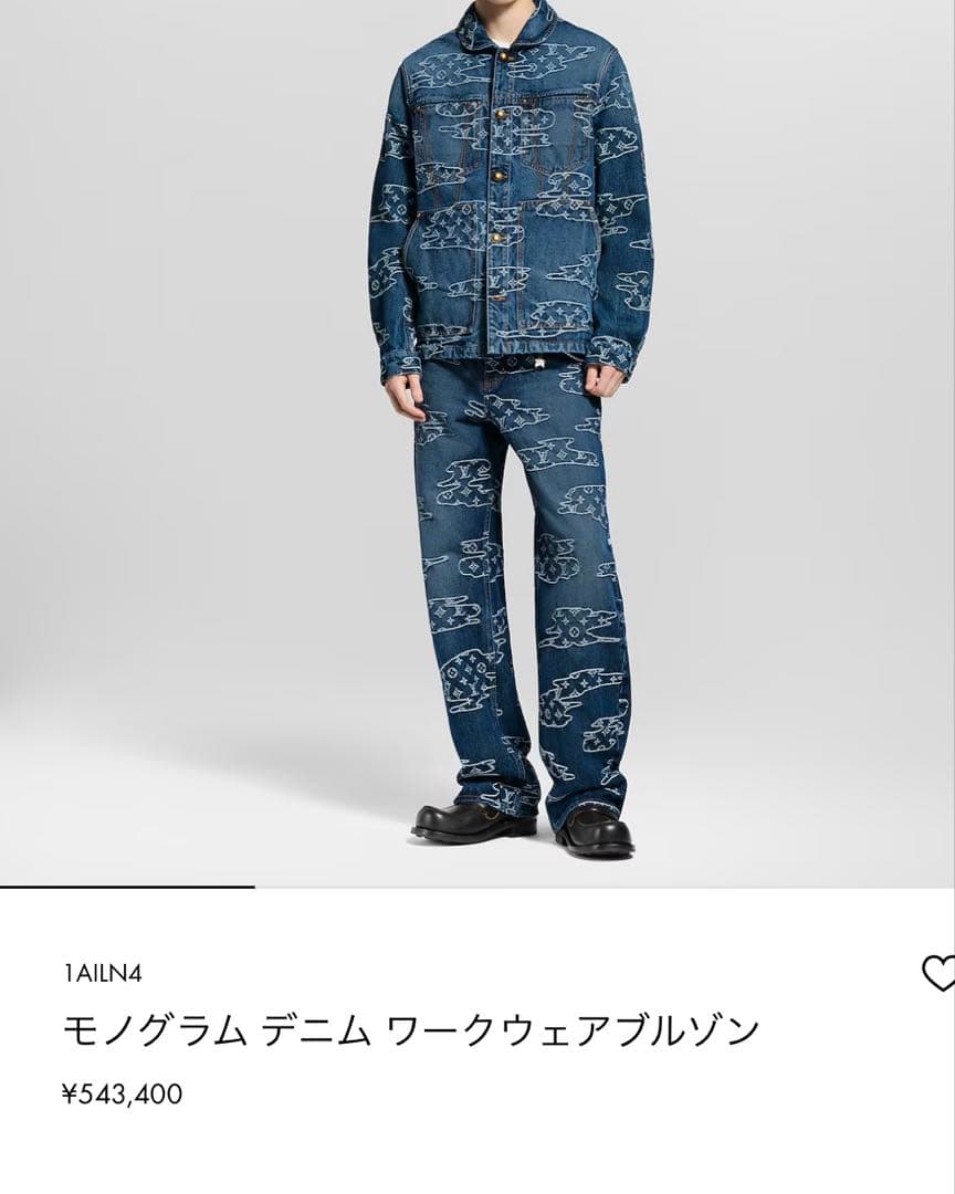 新作 LV×NIGOコラボ Gジャン デニムジャケット モノグラム 48