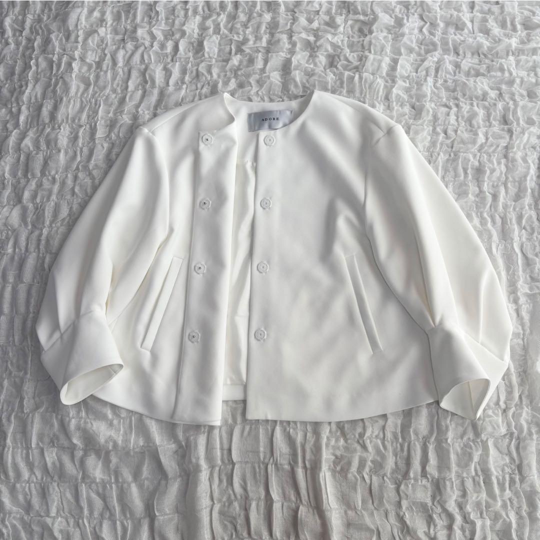 【1度着用のみ美品】 アドーア クリアボンディングジャケット 近年モデル