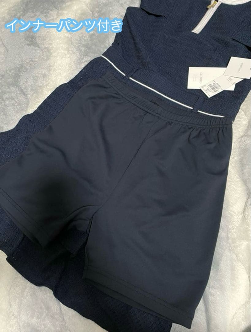 CELFORD GOLF ストレッチレース袖フレアワンピースセルフォード ゴルフ