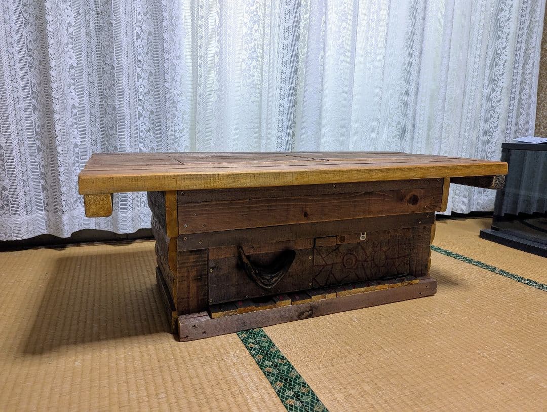 年中使える！蓋つき囲炉裏テーブル　色・サイズ注文可能　木製和風 収納・ダブル火鉢