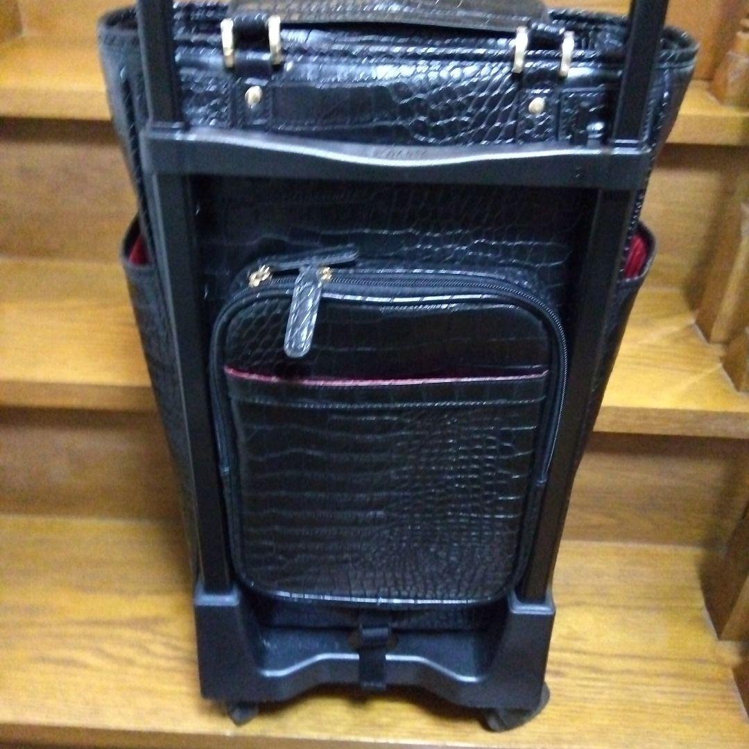 スワニー　ブラック クロコダイル風 キャリーケース　キャスターバック