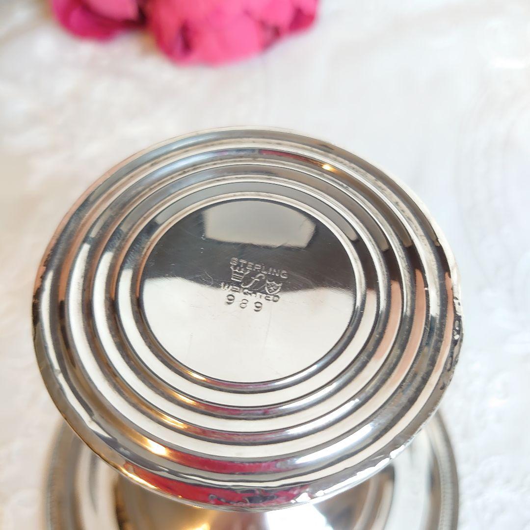 純銀　スターリングシルバー　シルバーコンポート　ボンボンデッシュ　シルバートレイ