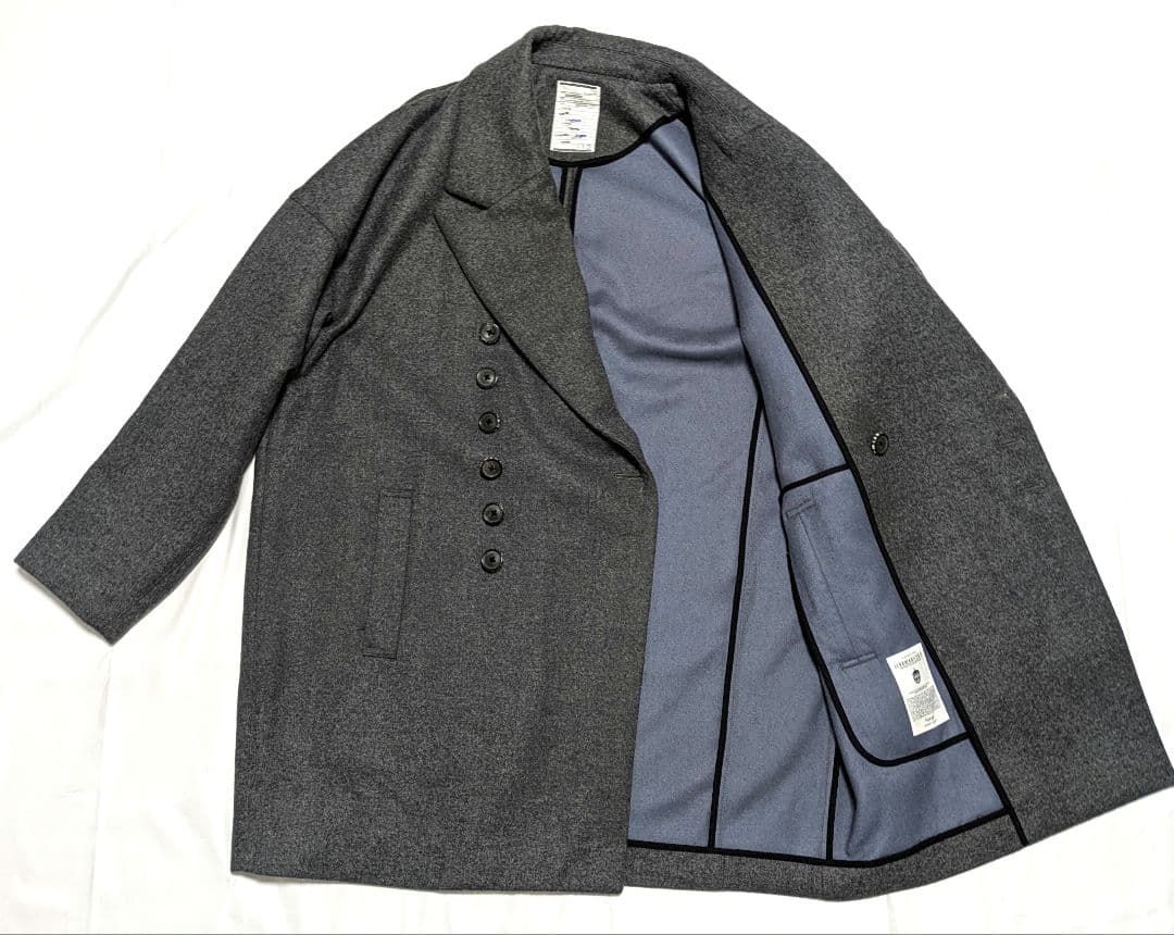 SHAREEF　カシミヤ　ウールコート　ダブルブレスト　Pコート　3