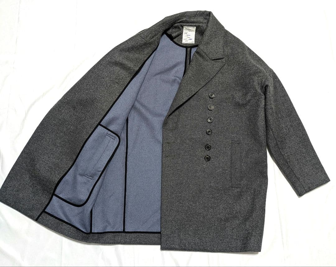 SHAREEF　カシミヤ　ウールコート　ダブルブレスト　Pコート　3
