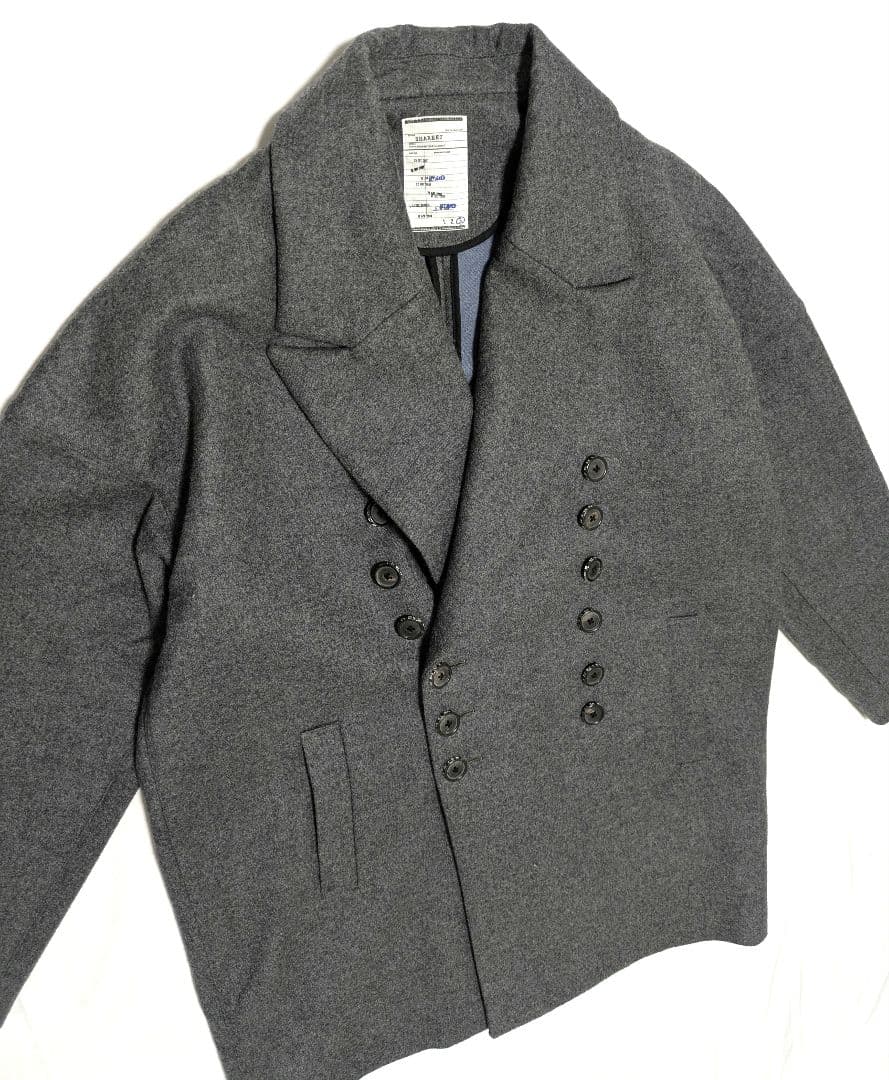 SHAREEF　カシミヤ　ウールコート　ダブルブレスト　Pコート　3