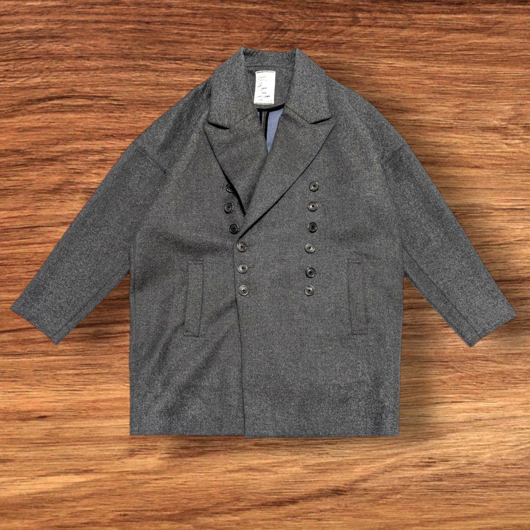 SHAREEF　カシミヤ　ウールコート　ダブルブレスト　Pコート　3