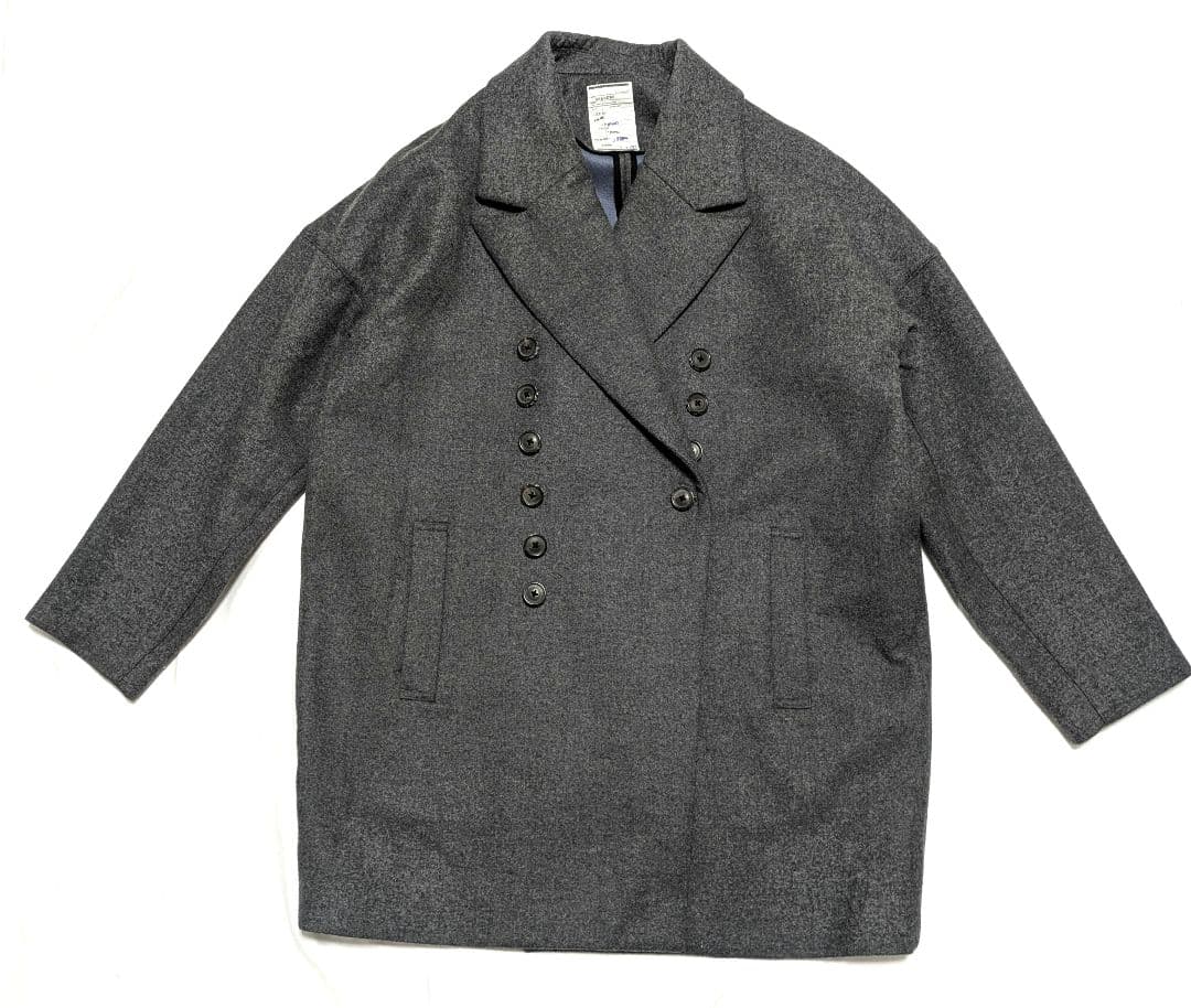 SHAREEF　カシミヤ　ウールコート　ダブルブレスト　Pコート　3