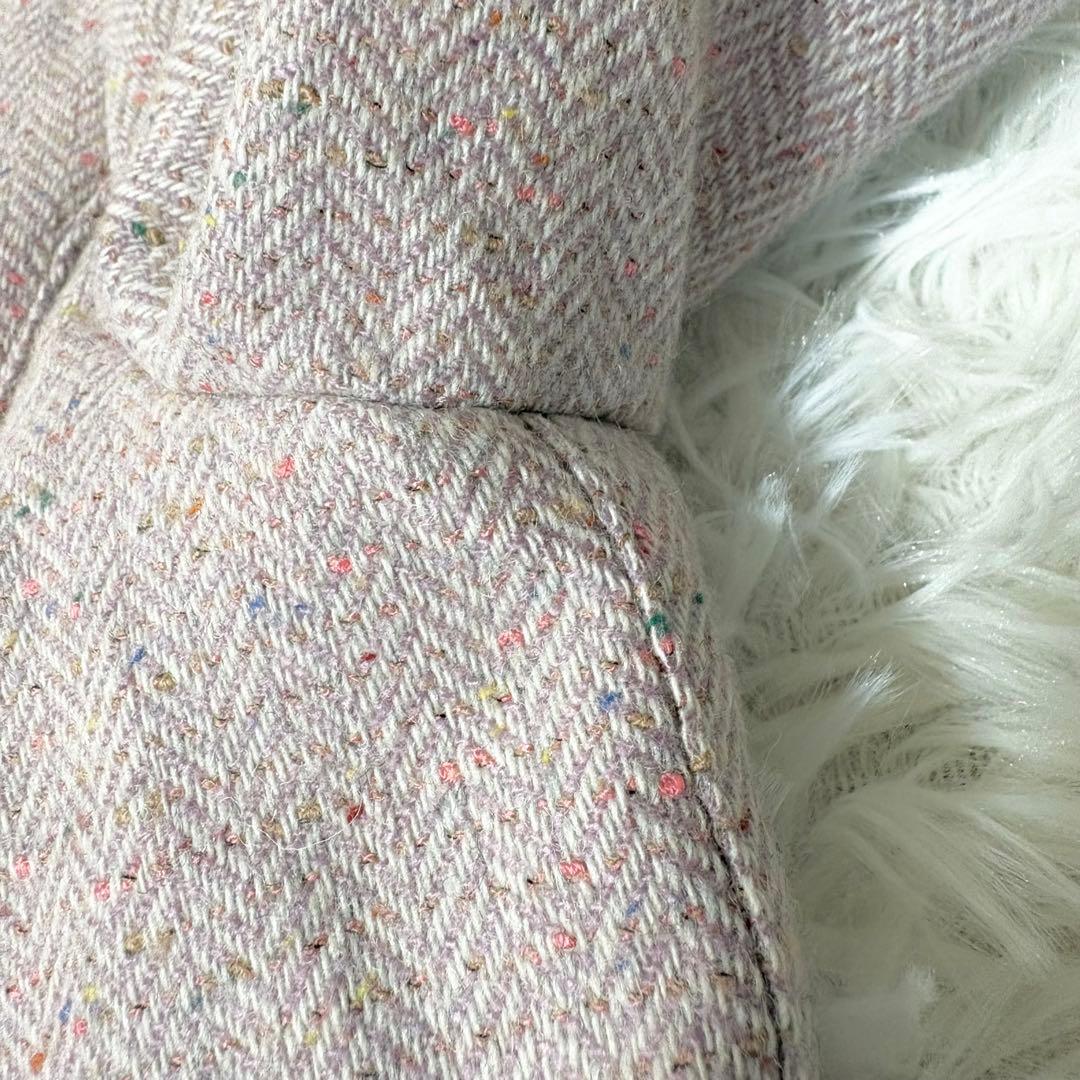 マッキントッシュフィロソフィー ゴム引き ウール コート ヘリンボーン ピンク