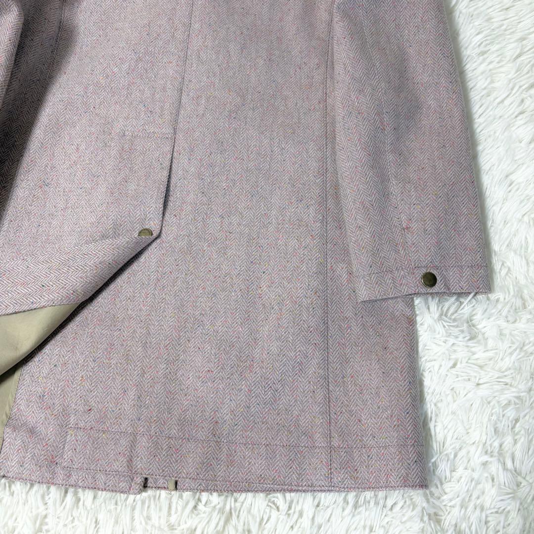 マッキントッシュフィロソフィー ゴム引き ウール コート ヘリンボーン ピンク