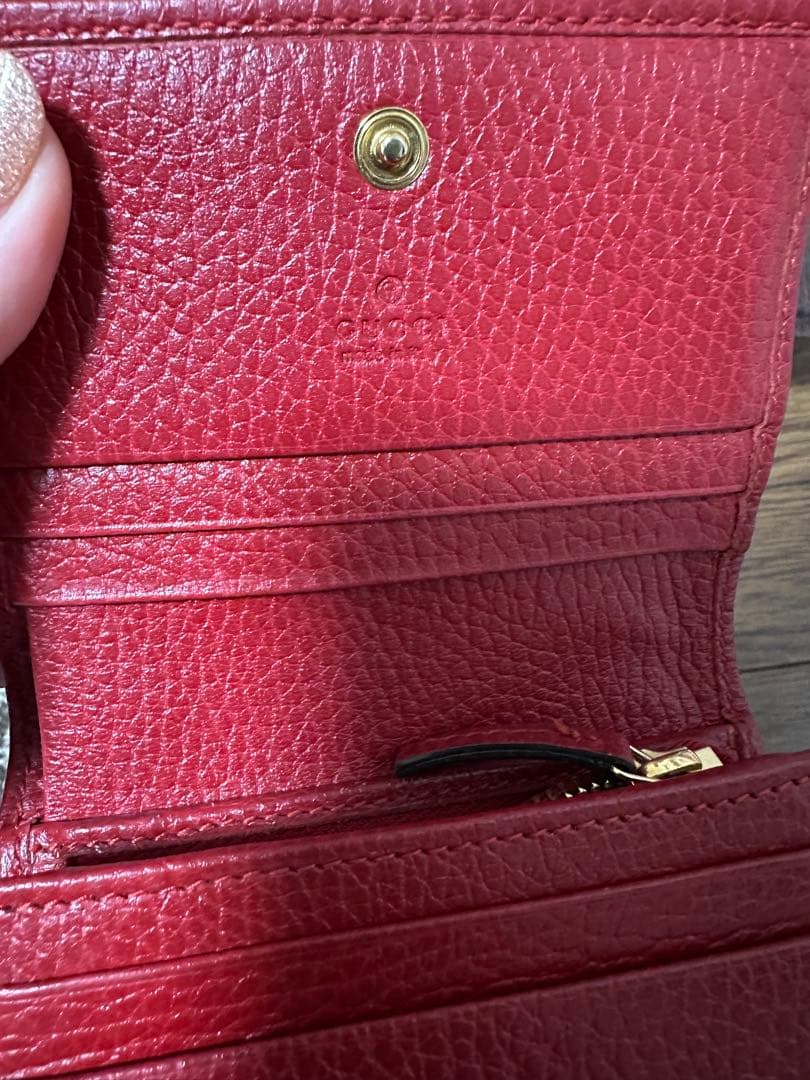 Gucci マーモント　レッド　二つ折り財布 ミニ財布