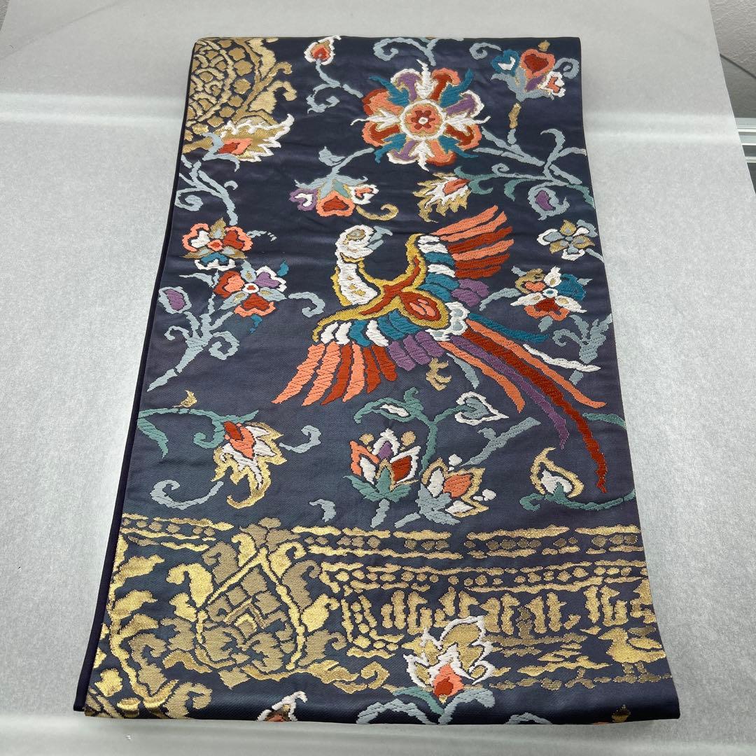 【ペルシャ　更紗文】高級絹製 袋帯 鳳凰と花柄0123