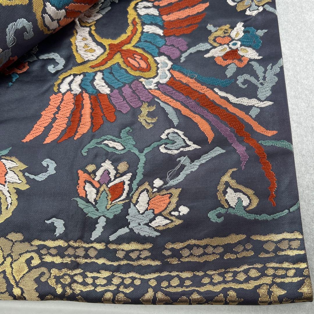 【ペルシャ　更紗文】高級絹製 袋帯 鳳凰と花柄0123