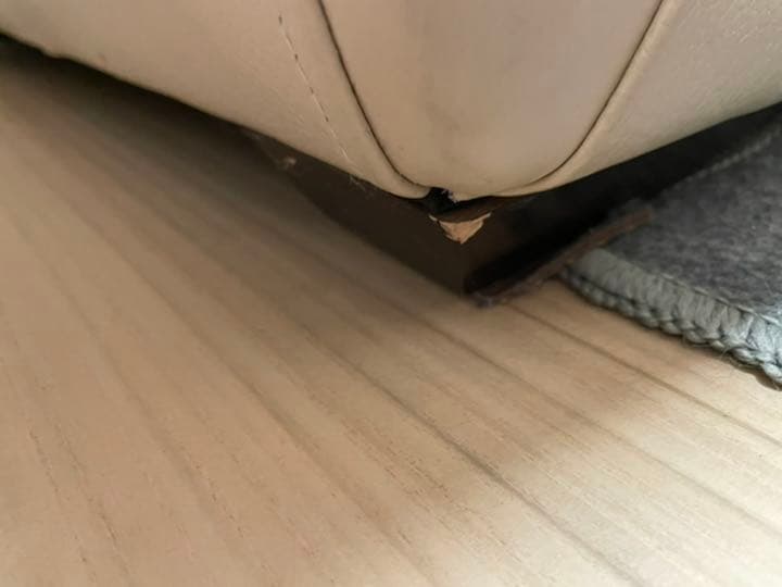 高級レザーソファ　アイボリー