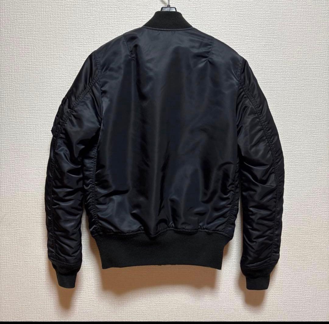 美品 アルファ MA-1 フライトジャケット 黒 S リバーシブル 中綿