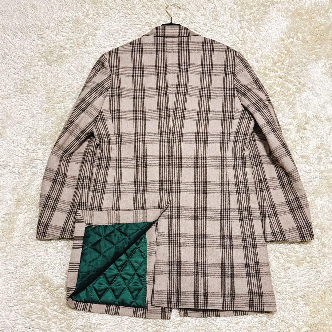 美品✨ スーツセレクト×マルゾット　チェスターコート　チェック柄　イタリア製生地