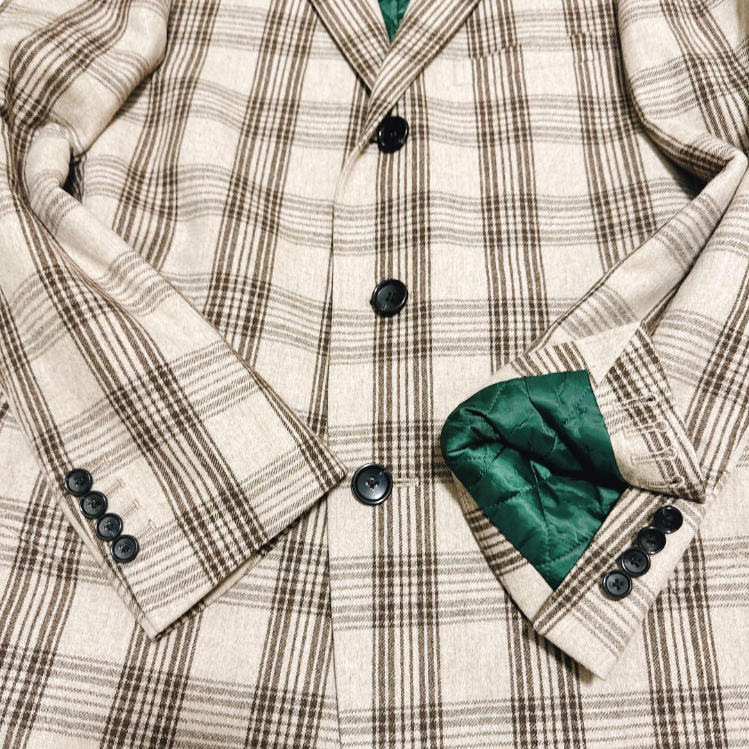 美品✨ スーツセレクト×マルゾット　チェスターコート　チェック柄　イタリア製生地