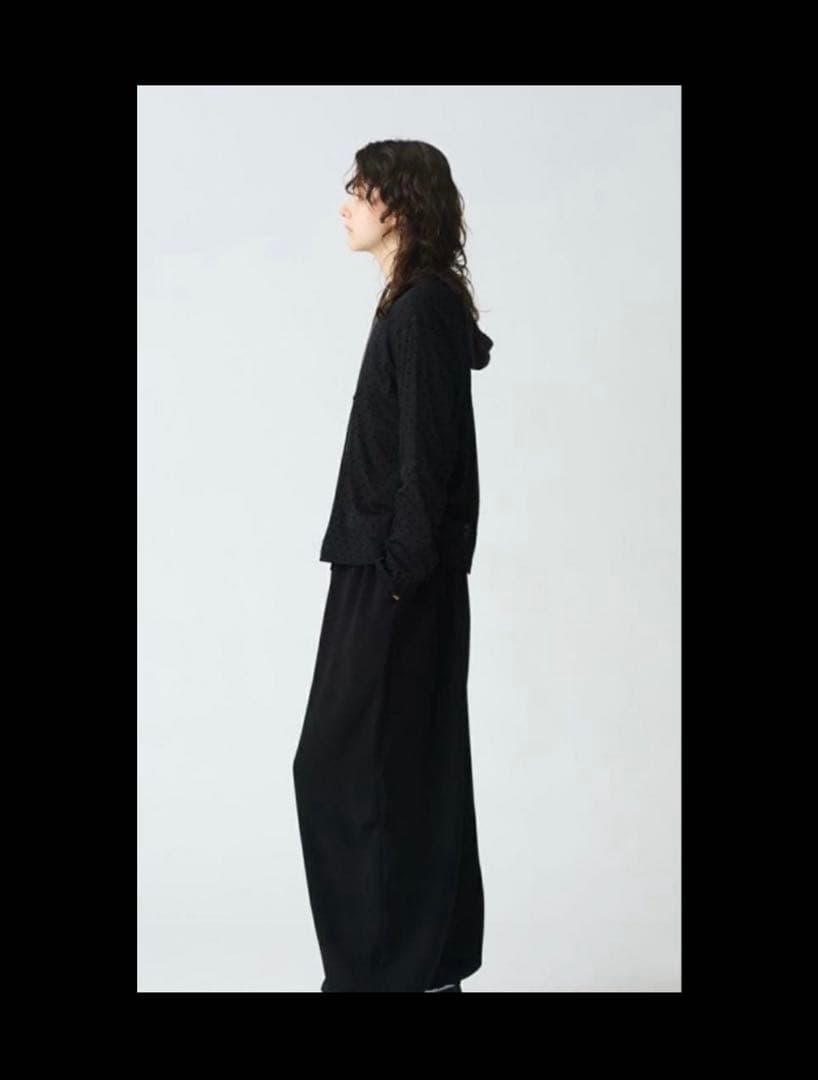 【mizuiro ind 】メッシュドットクルーネックプルオーバー　ブラック　F