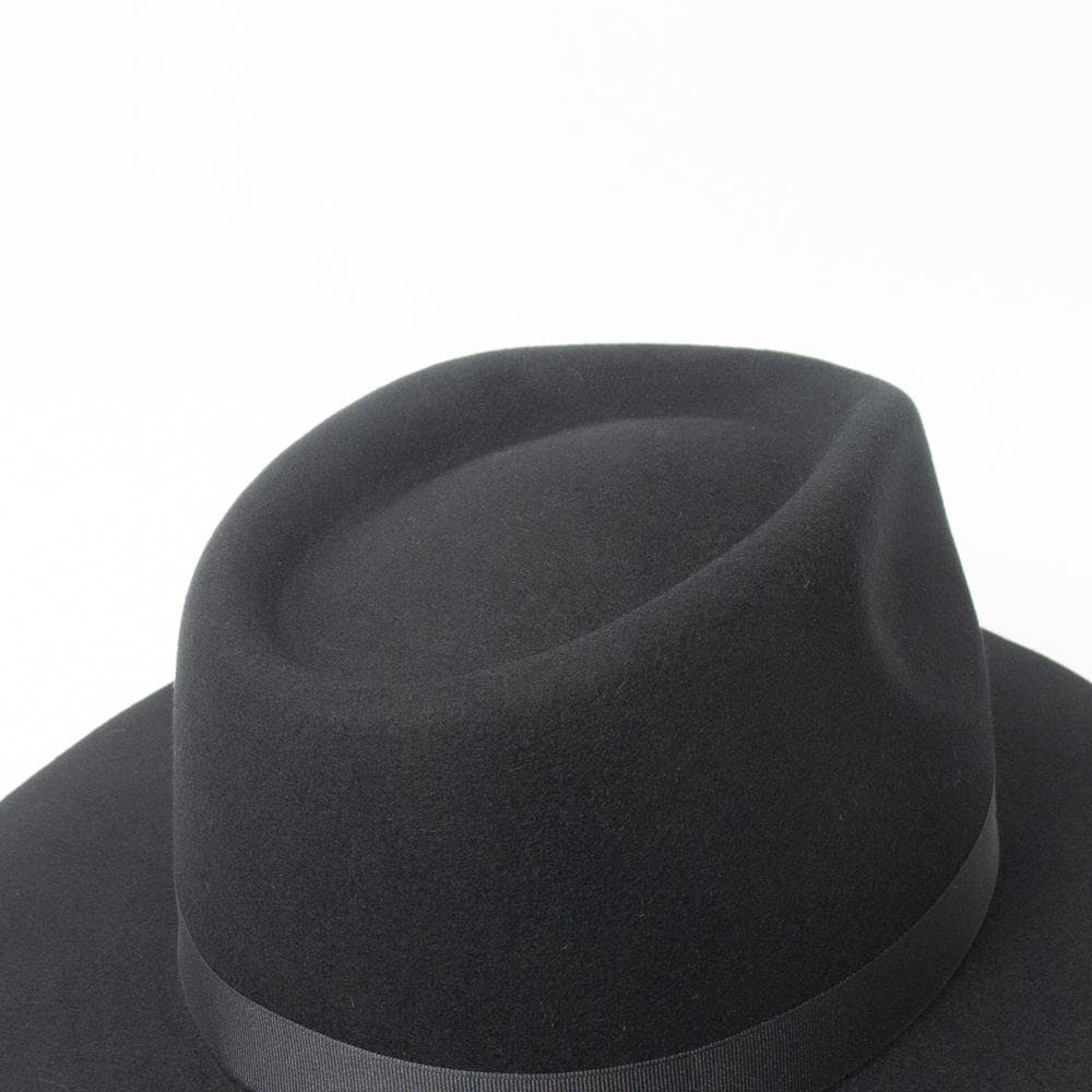 新品 RUBEN ロングブリム 中折れフェルトウールハット ブラック