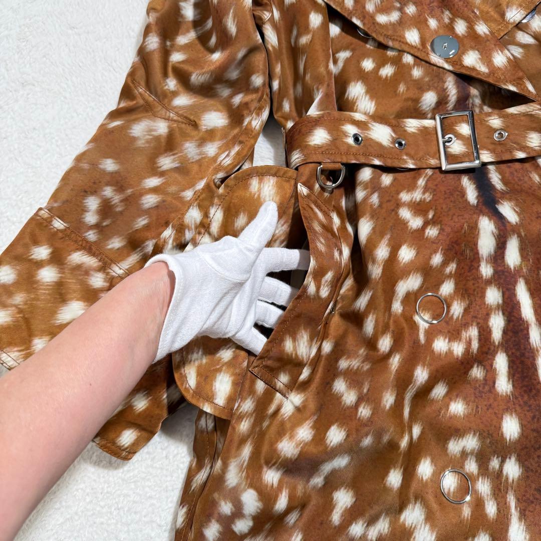 極美品　 バーバリー バンビプリント ギャバジントレンチコート　19SS 現行