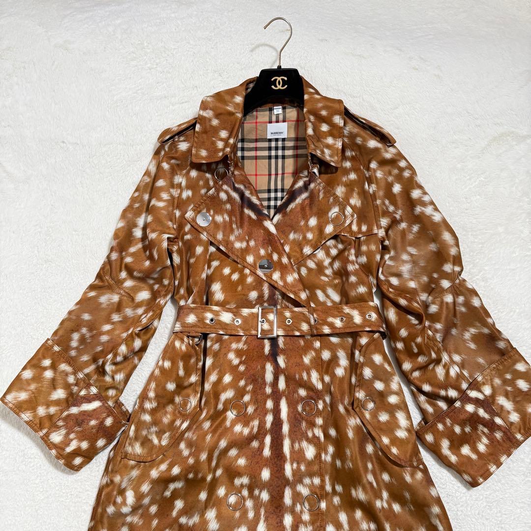 極美品　 バーバリー バンビプリント ギャバジントレンチコート　19SS 現行