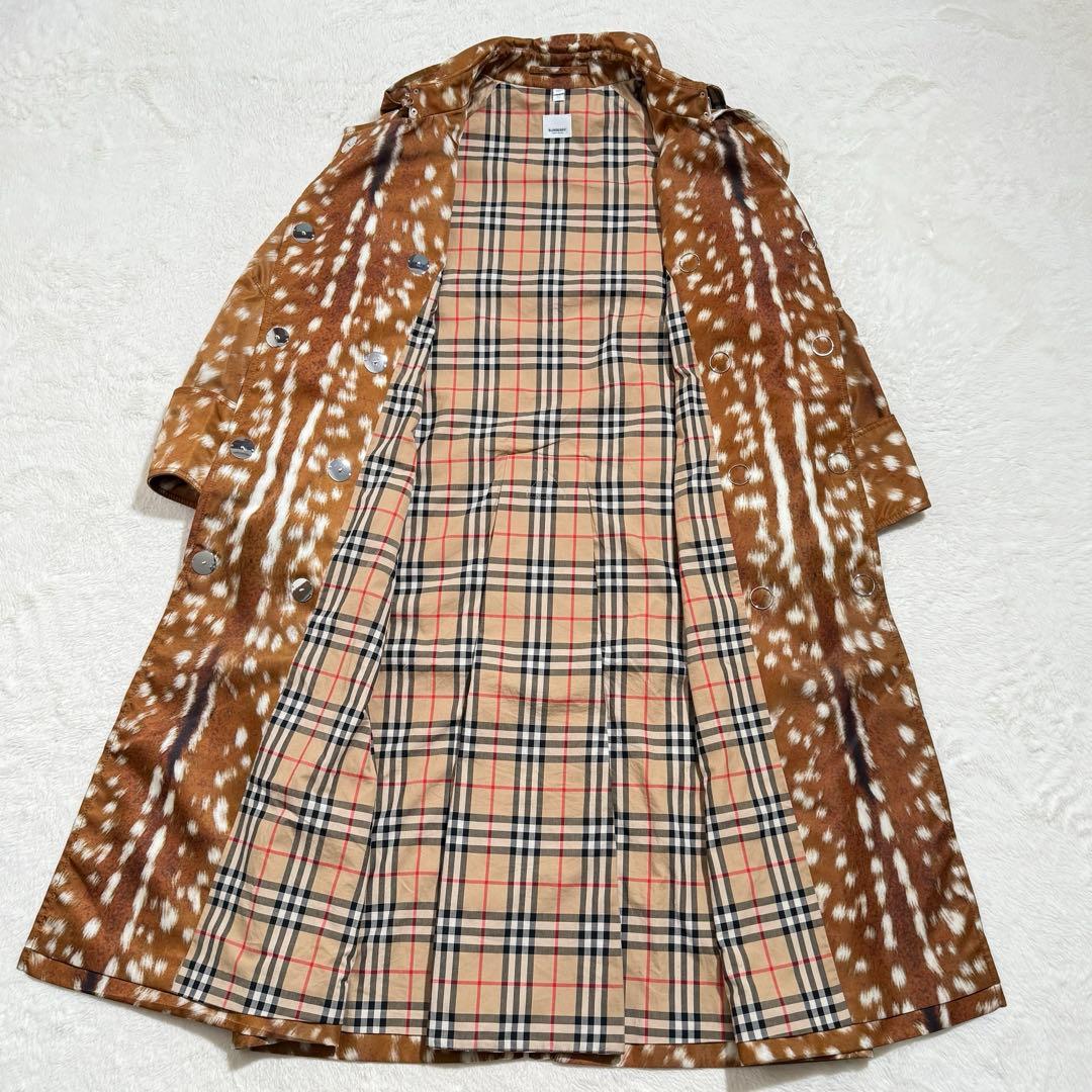 極美品　 バーバリー バンビプリント ギャバジントレンチコート　19SS 現行