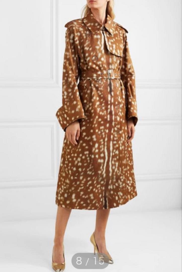 極美品　 バーバリー バンビプリント ギャバジントレンチコート　19SS 現行