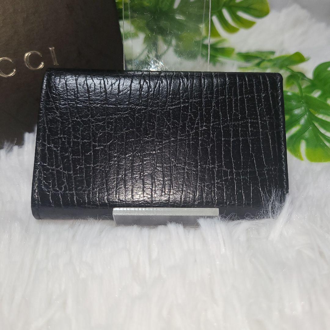 極美品☆GUCCI グッチ ブラック レザー キーケース 6連 Gロゴ 箱付き