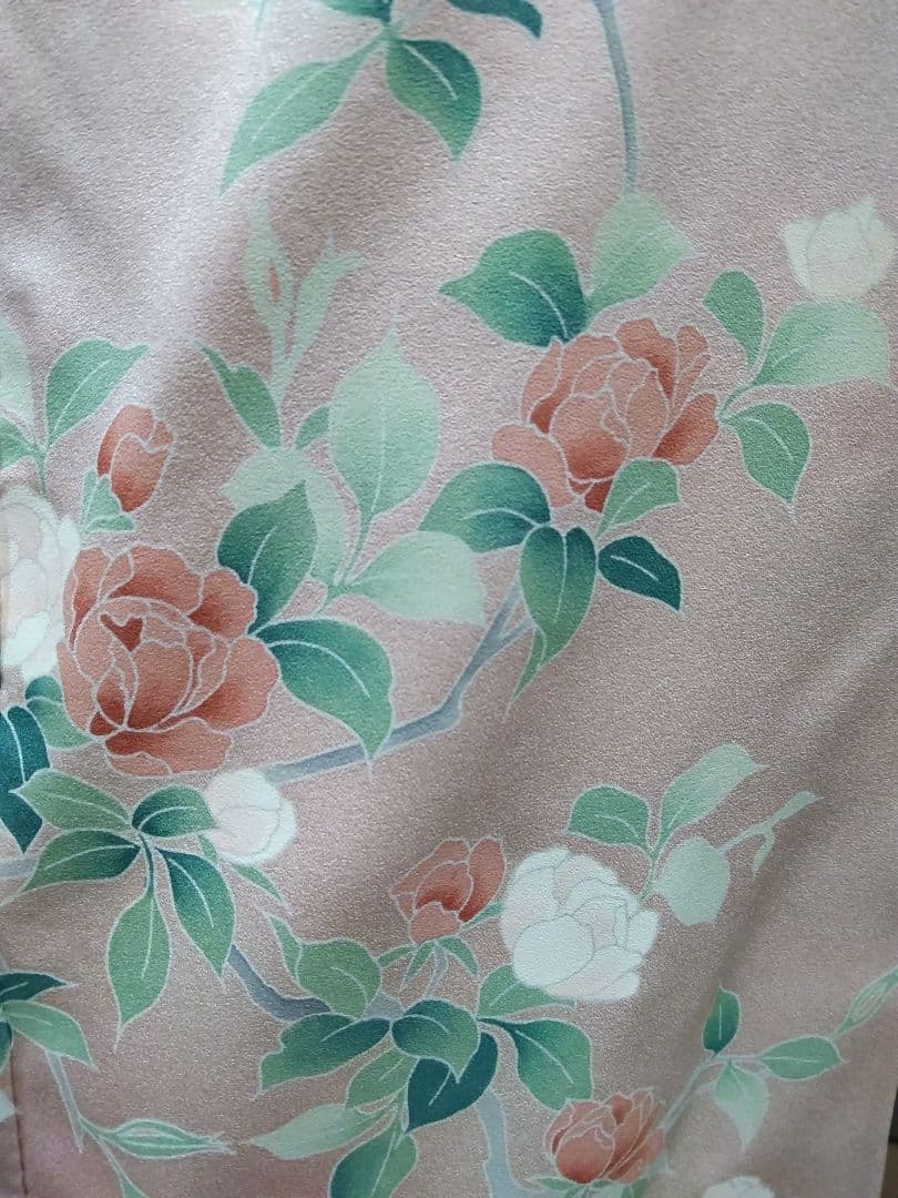 専用 最終値下げ F‐283 付下げ 薄ピンク 袷 枝花 暈し 重ね衿付 美品