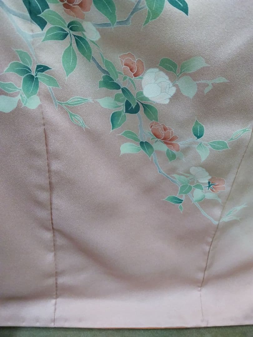 専用 最終値下げ F‐283 付下げ 薄ピンク 袷 枝花 暈し 重ね衿付 美品