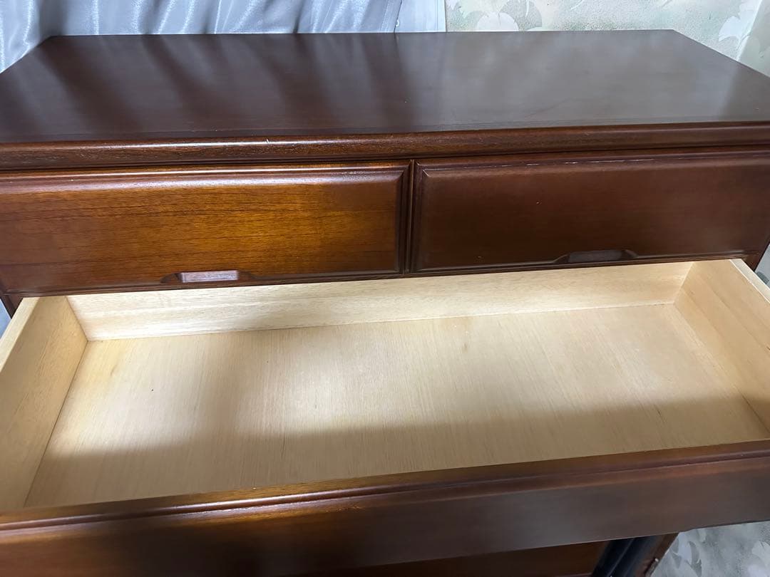 ダークブラウン木製チェスト 8引き出し 洋服ダンス