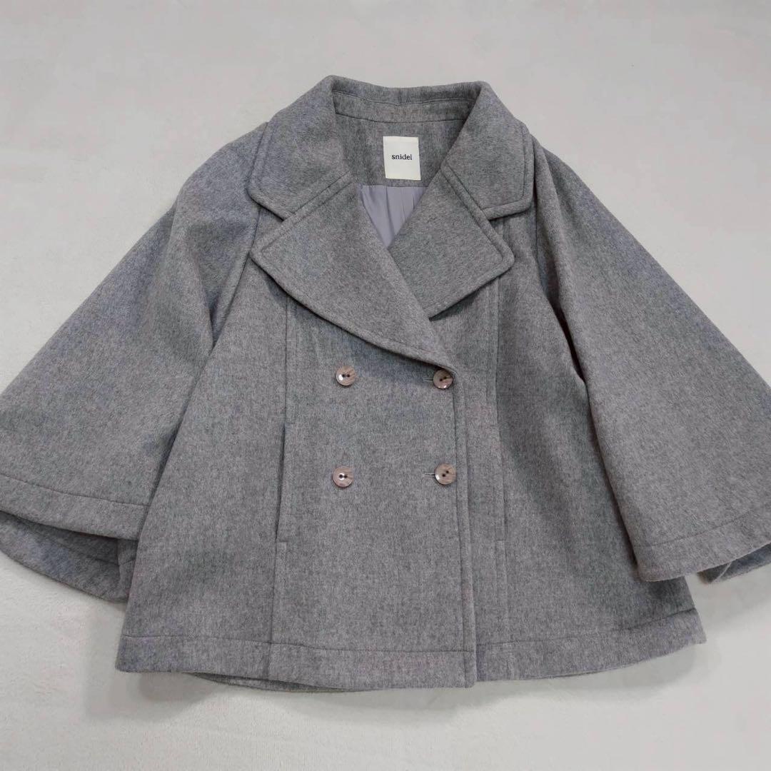 美品 snidel スナイデル ウールコート ポンチョ レディース コート 大き