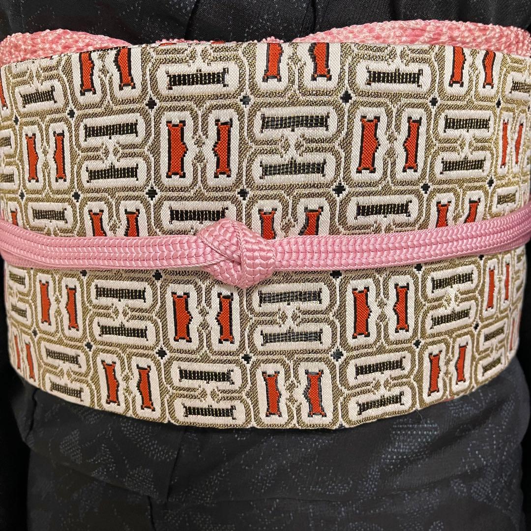 so271 洗える着物 大島紬風 小紋フルセット 身丈155裄丈64.5