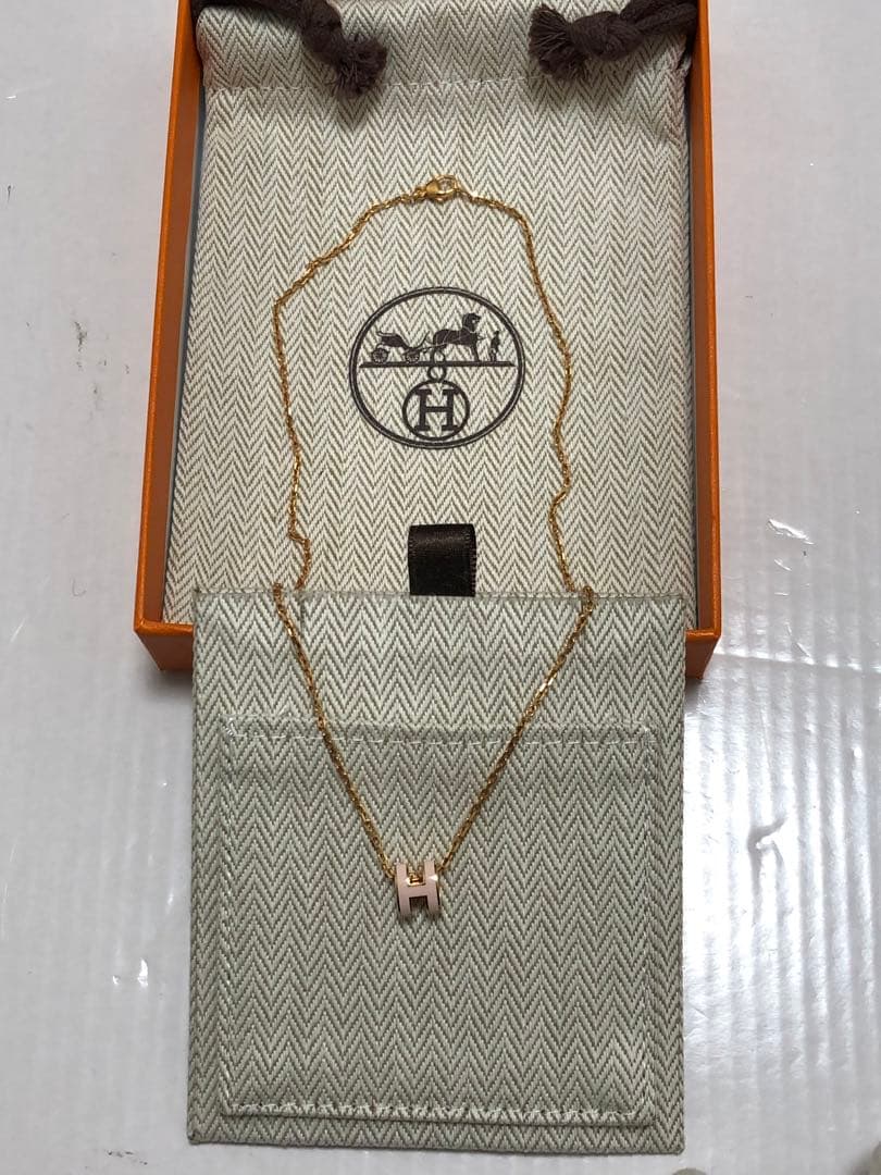 HERMES エルメス ミニポップh ネックレス　ピンク