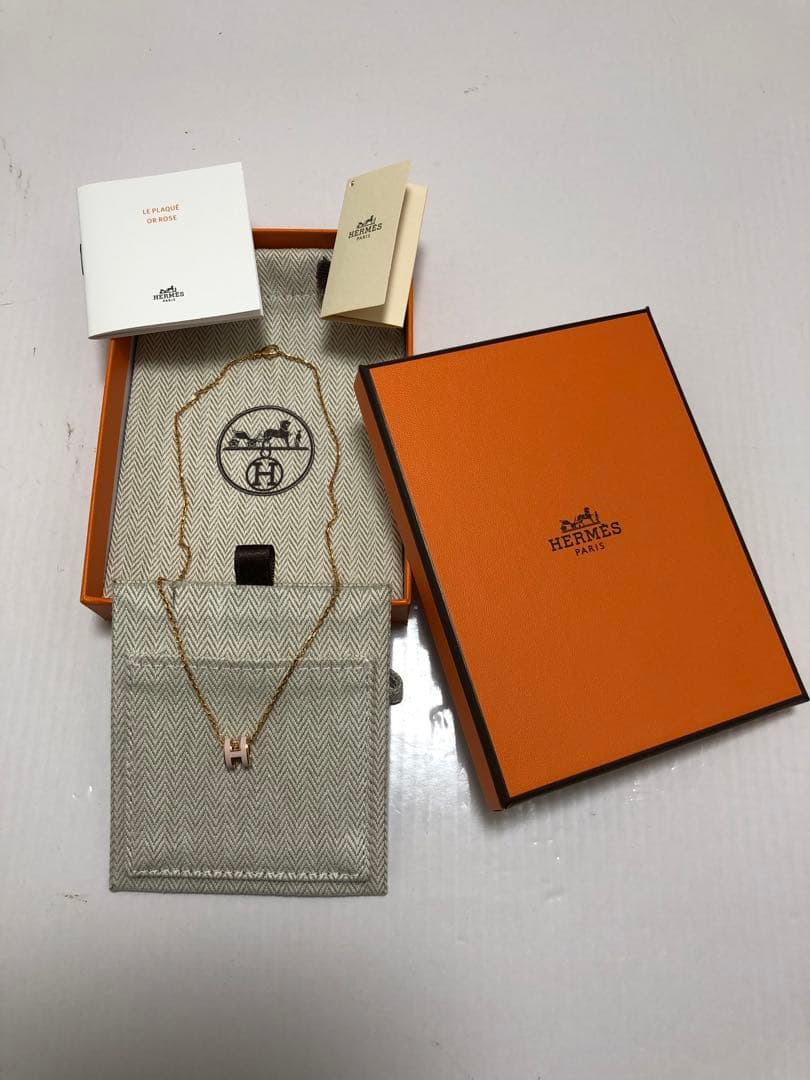HERMES エルメス ミニポップh ネックレス　ピンク